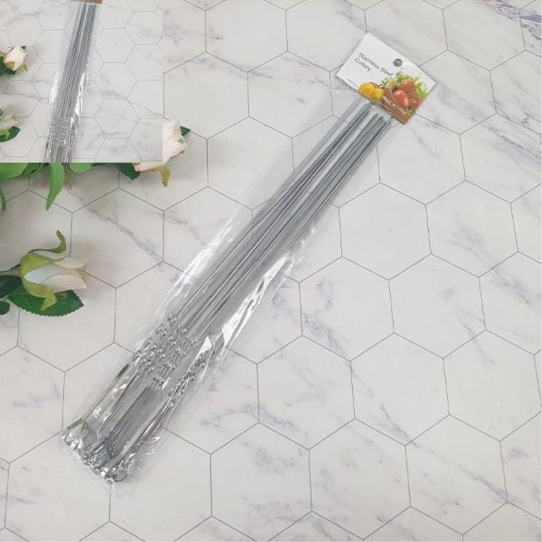 바베큐 1열꼬치 10개입 38.5cm 나무꼬치 대나무꼬지 탕후루꼬치 오뎅꼬지