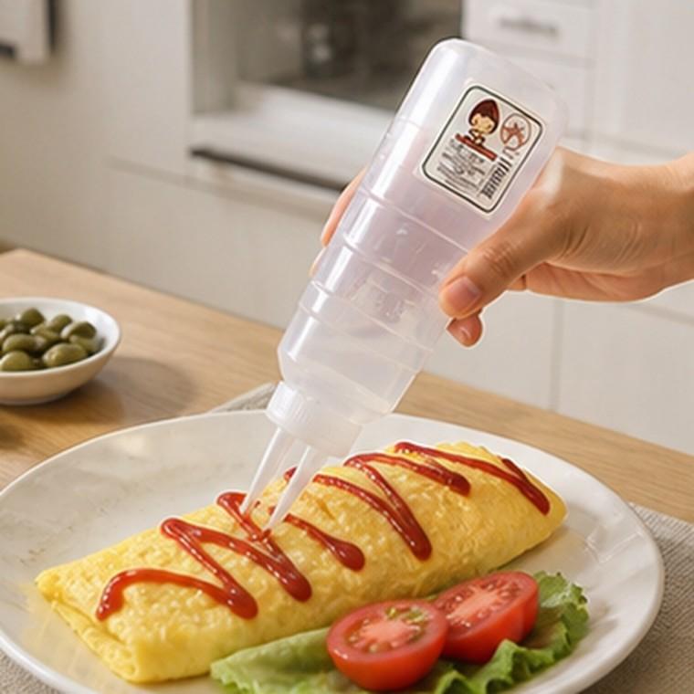 3구소스병 눈금계량 투명양념통 100mL 200mL 300mL 400mL