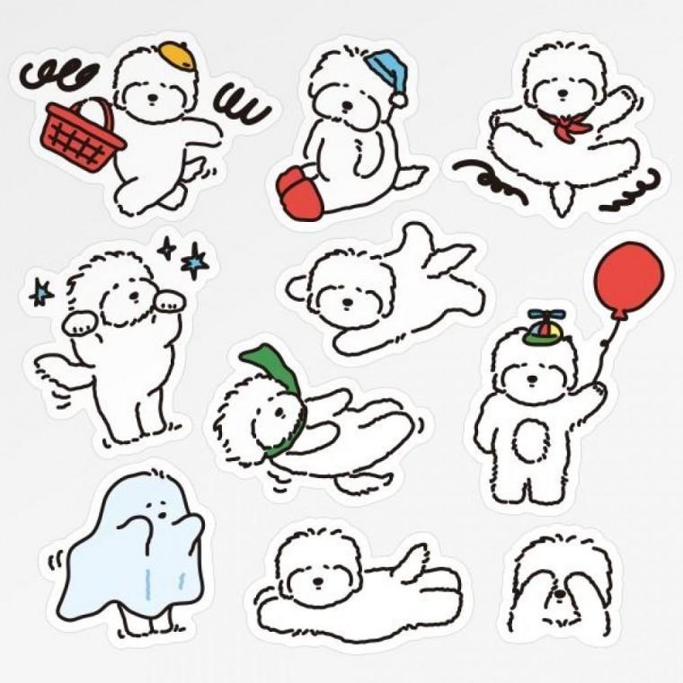 캐릭터 조각스티커 다이어리 꾸미기용 10매