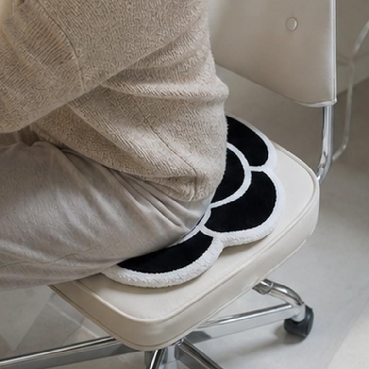 의자방석 플라워 블랙 통기성 미끄럼방지 사무실 인테리어 좌석용 방석
