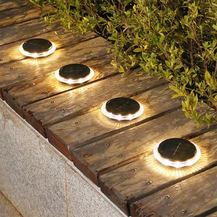 LED 태양광 바닥조명 2p 웜색 외부조명 야외조명등정원등 태양광조명