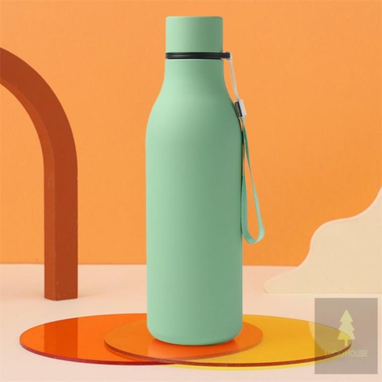 휴대용 슬림 이중스텐 보온보냉병 550ml 라이트그린 대형보온보냉병 진공텀블러 흐르지않는텀블러