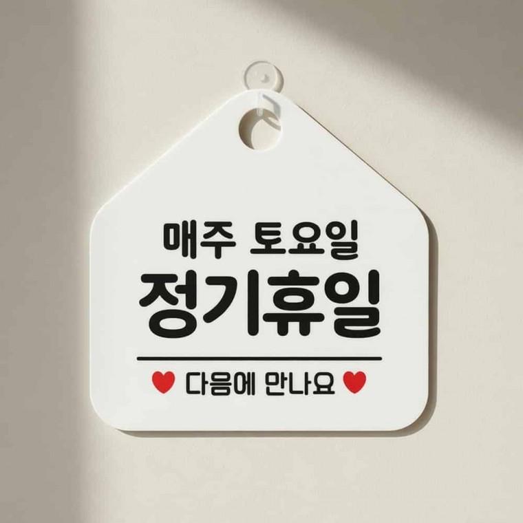 매주토요일 정기휴일 안내판 안내문구 포맥스표찰