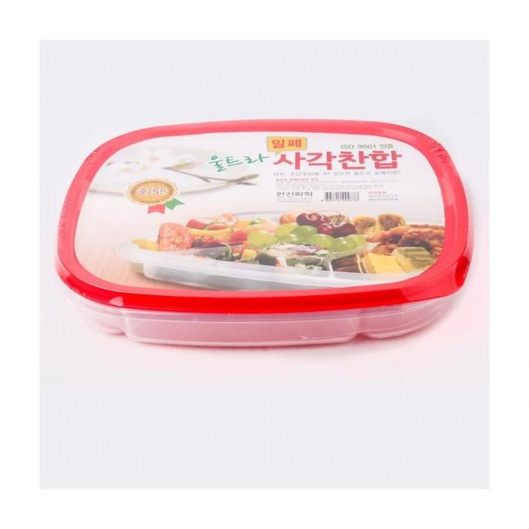 루미나D 밀폐 울트라 사각찬합 중5칸 업소용배달 반찬통