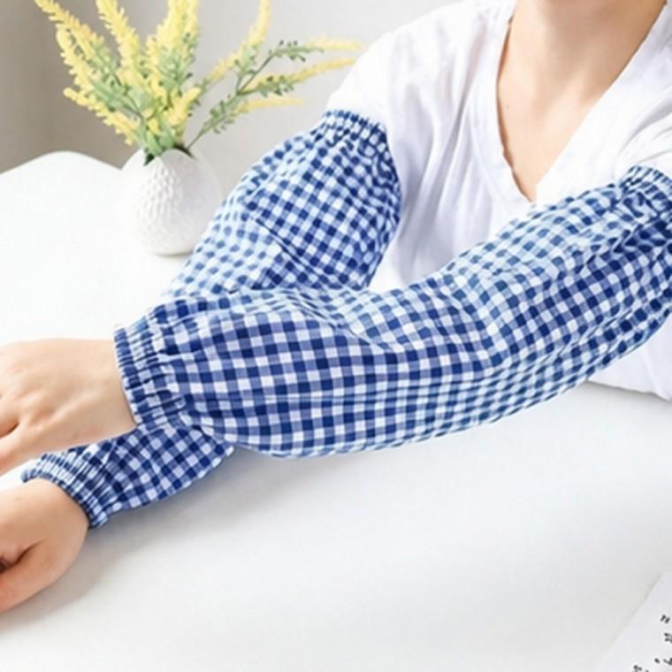 체크 코튼 남녀공용 팔토시 소매보호 오염방지 작업용 사계절 통기성 여유핏