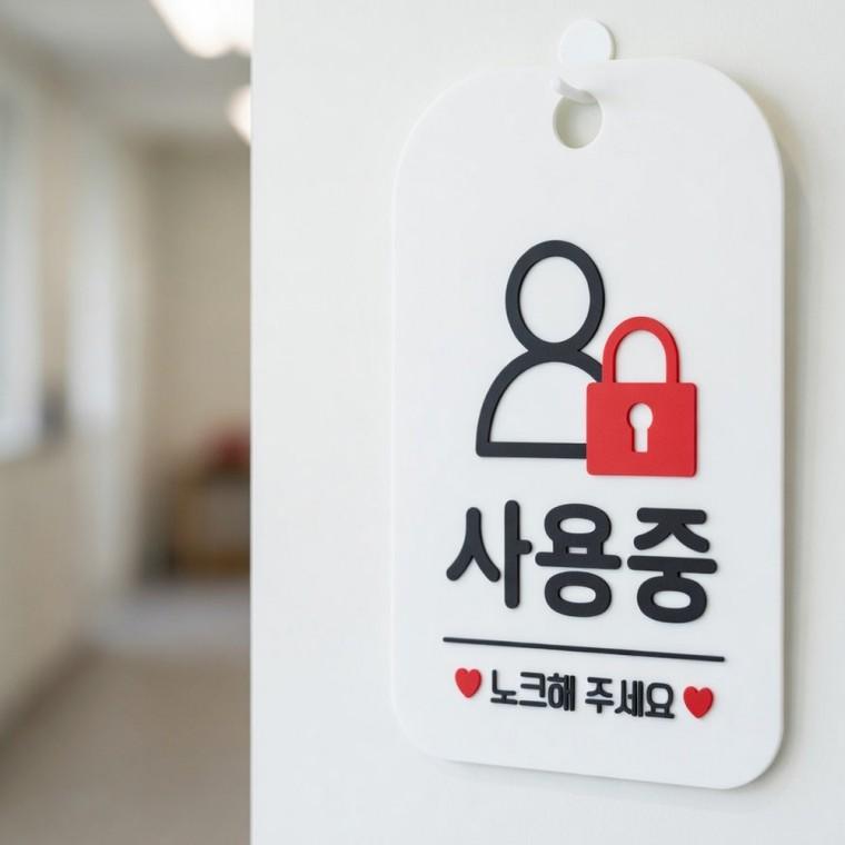 사용중 안내판 화장실사용중표시 안내문구