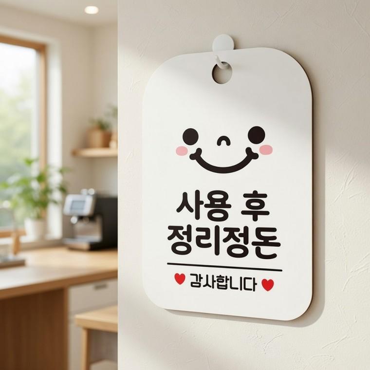 사용후정리정돈 안내판 안내팻말 카페퇴식구안내판pop