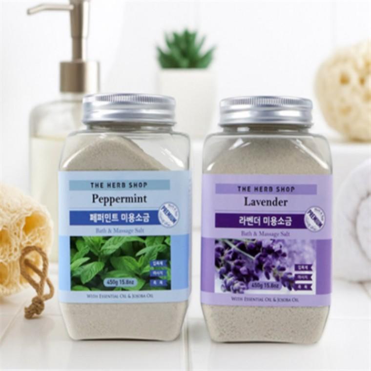 더허브샵 마사지 미용소금 450g 발스크럽 아로마솔트 반신욕소금