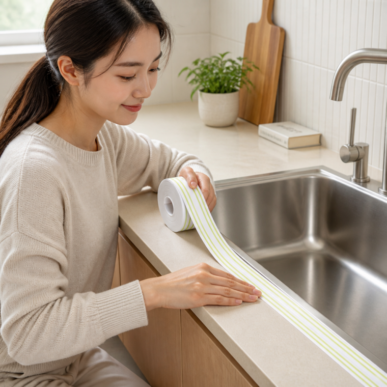 PVC 컬러 곰팡이 방지 테이프 욕실 싱크대 모서리 보수 마감재
