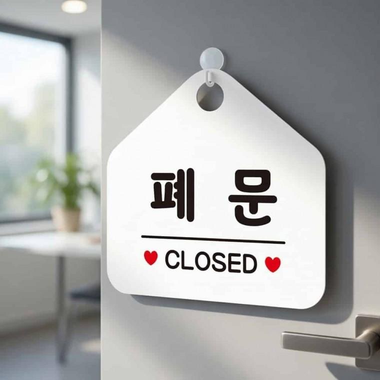 폐문 CLOSED 안내표지판 고정문안내판 포맥스판