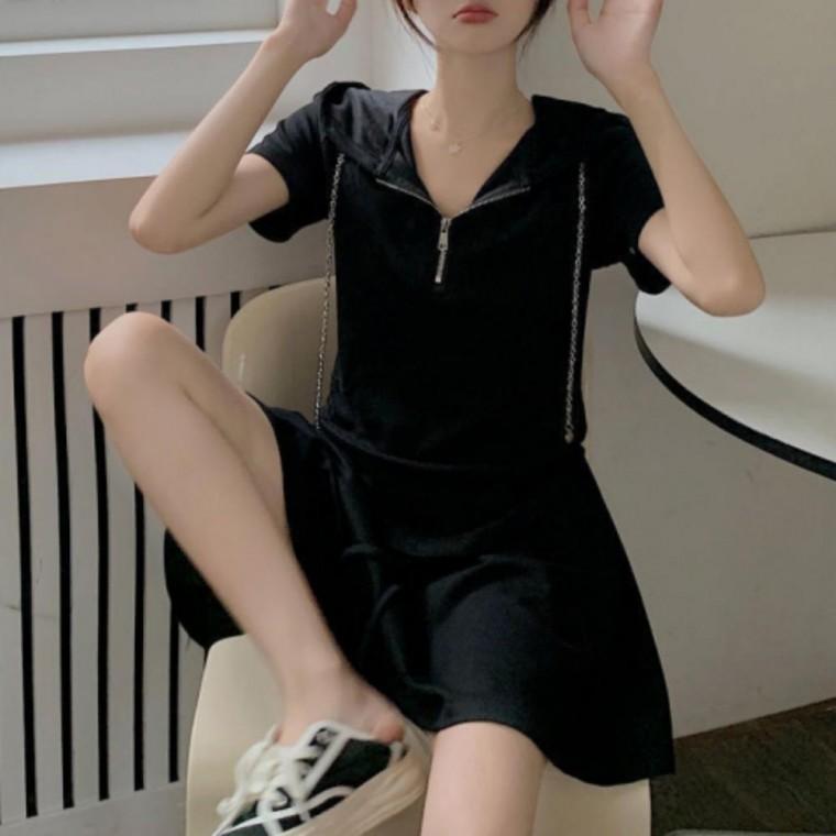 반집업 반팔 트레이닝복 팬츠 츄리닝 치마 바지 세트