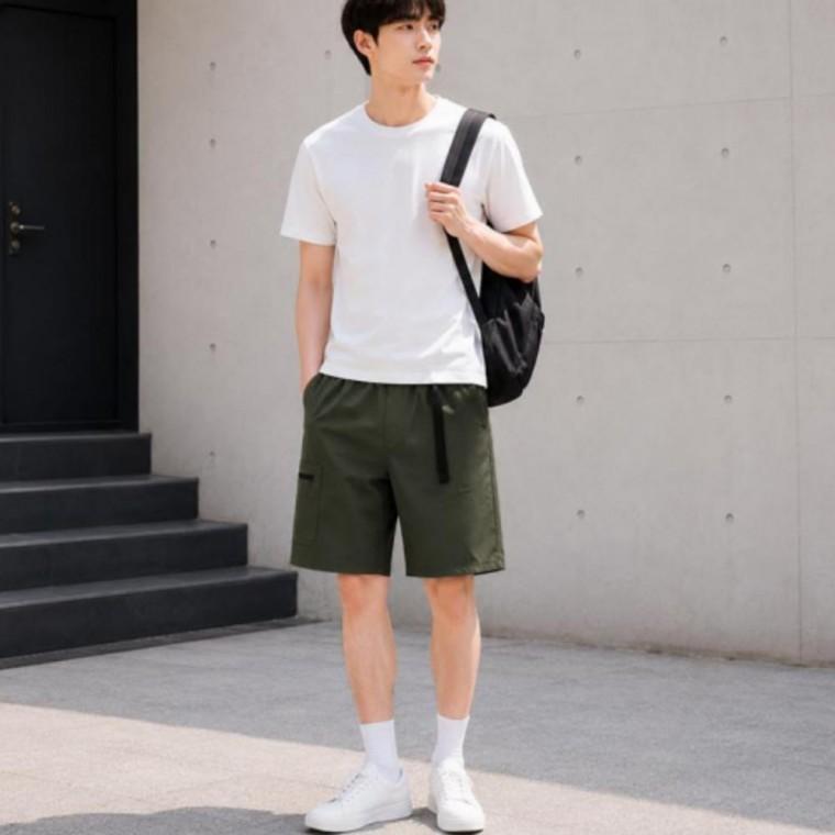 지퍼 포켓 트레이닝 남성 아웃도어 하프 팬츠 반바지