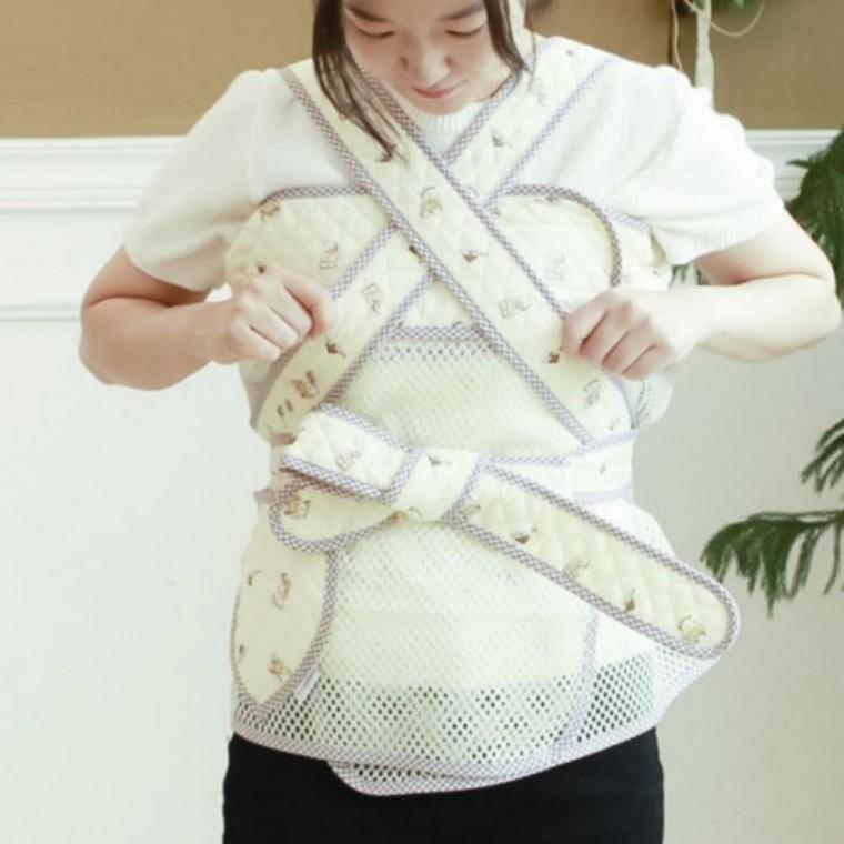 아기곰 여름 망사 메쉬 캐리어 X자 5부 포대기 아기띠