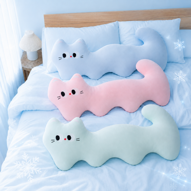 냉감 고양이 바디필로우 접촉냉감 귀여운 동물 안고자는쿠션 침실 자취방 선물 꿀잠
