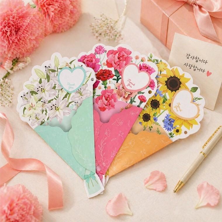 꽃다발 감사카드10p 부모님 선생님 생일축하 엽서 감사엽서 감사장