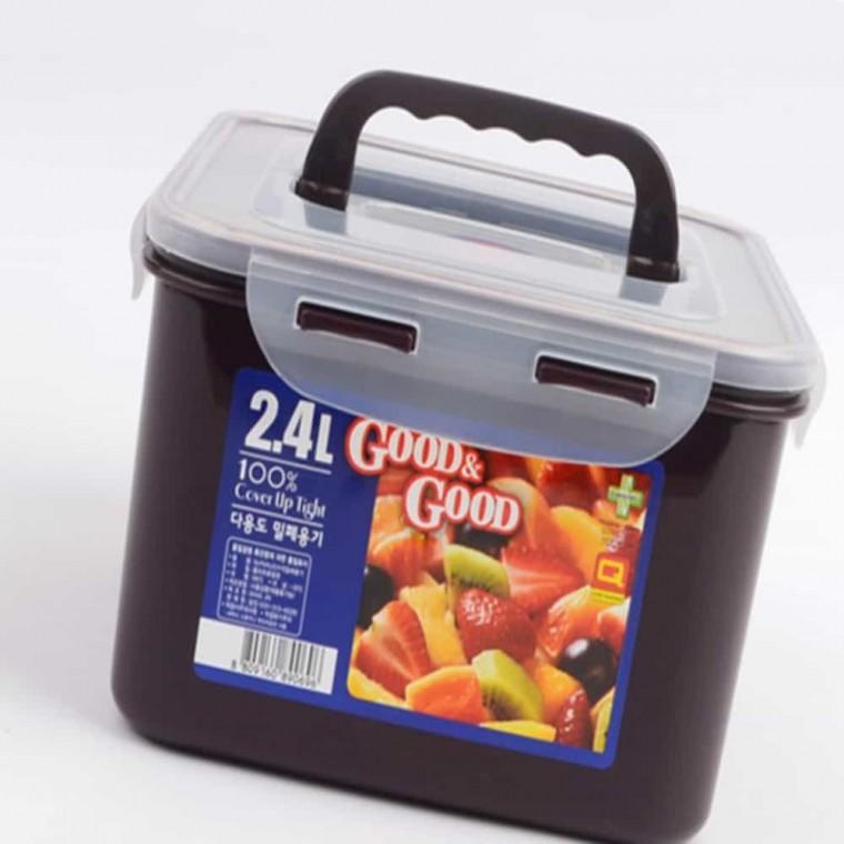 손잡이김치통 1.5L 2.4L 4L 저장용기 플라스틱통
