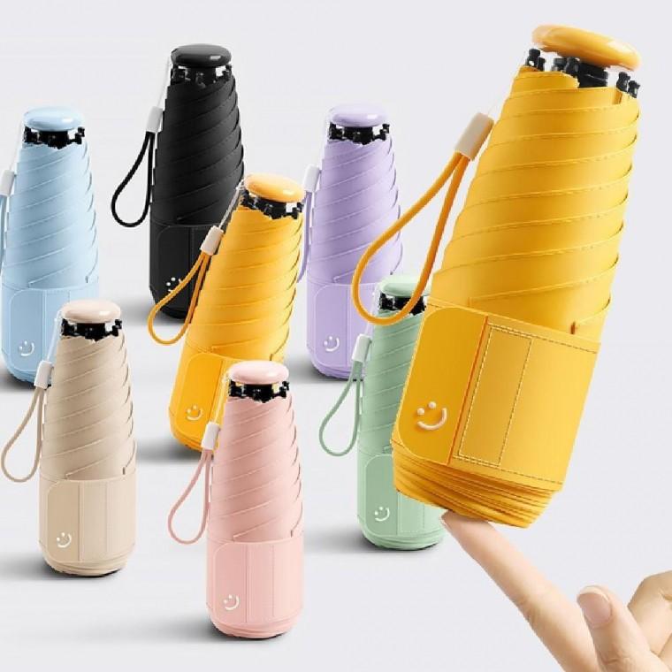 미니 스마일 햇빛차단 암막 양우산 5단 방수 양산 우산 휴대용우산