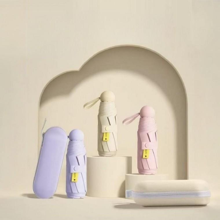 휴대용 자외선차단 자외선차단 우산 암막 투광제로 양산 3단 접이식 케이스