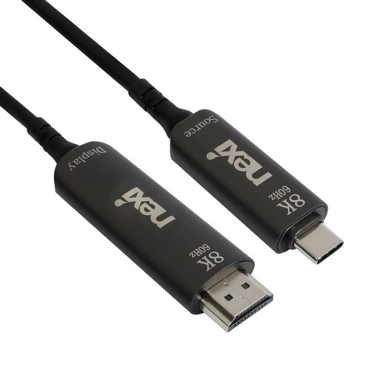 USB 8K TYPE C HDMI케이블 15M v2.1 60HZ AOC 하이브리드광 미러링 리피터 증폭기선 핸드폰 노트북 모니터