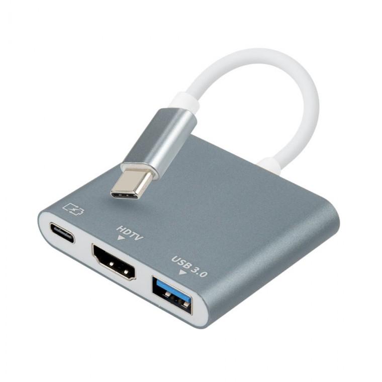 4K TYPE C HDMI 멀티 컨버터미러링 포트 보조전원 충전