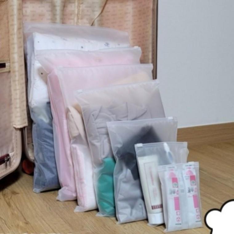 1장 14x20 반투명 다회용 지퍼식 봉투 지퍼백 파우치 물품 소품 포장 보관 수납 봉지