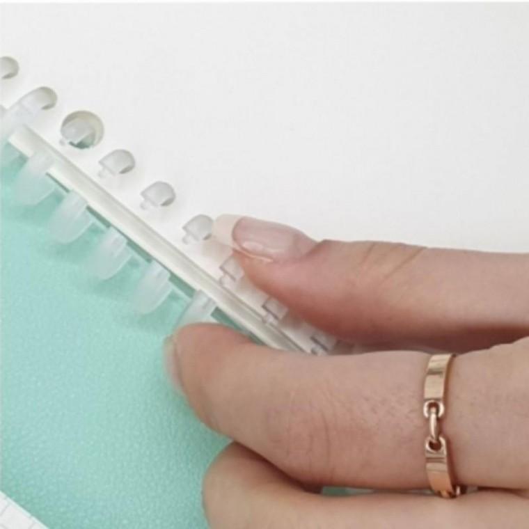 1개 반투명 12mm 30공 제본 바인더 클립 링 파일 스프링 루즈 링 셀프 제본 리프 문서