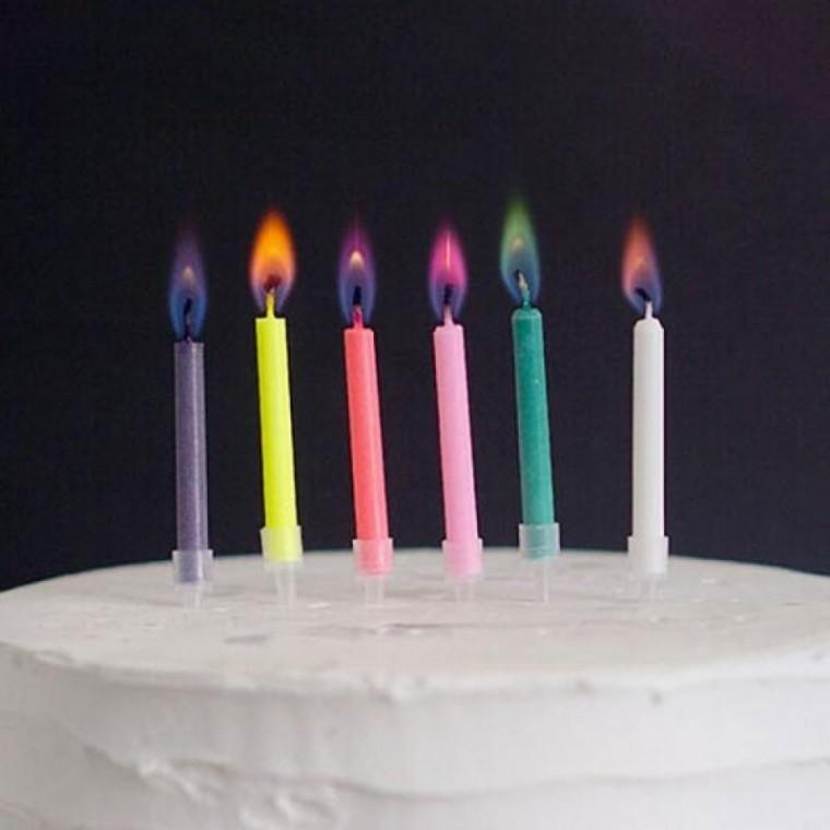 오로라 불꽃초 레인보우 컬러 캔들 6입