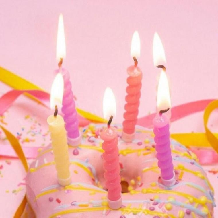 꽈배기 생일초 6입 핑크홀릭 파티캔들