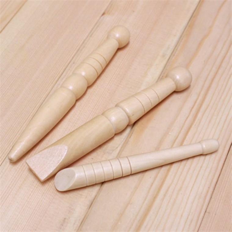 혈자리지압봉 3개 발지압봉 손지압봉 나무마사지스틱