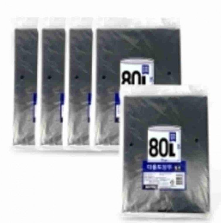 평판 쓰레기봉투 검정 80L 76x94cm 250매 재활용봉투 재활용비닐봉투 분리수거용비닐