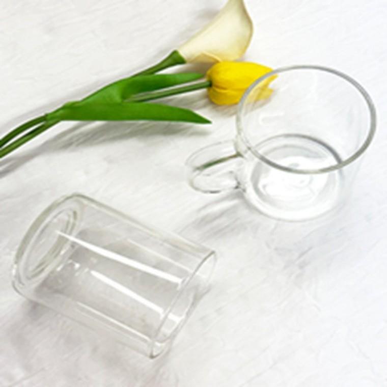 손잡이유리컵 400ml 카페컵 유리잔 투명커피잔