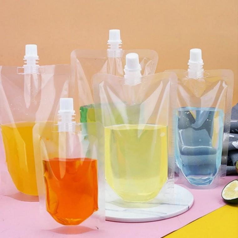 잔솔 투명 스파우트 파우치 200ml 음료 육수 주스 팩