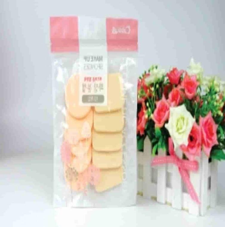 퍼프 화장분첩 10개입 사각 원형 메이크업스펀지 파우더퍼프 쿠션퍼프