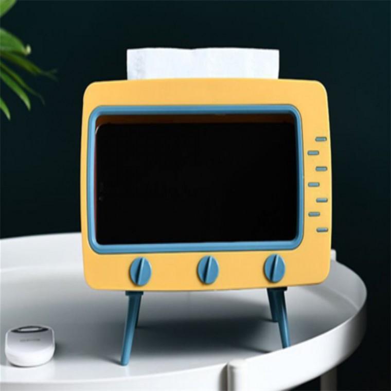 tv 디자인 티슈케이스 탁상용휴대폰거치대 냅킨케이스