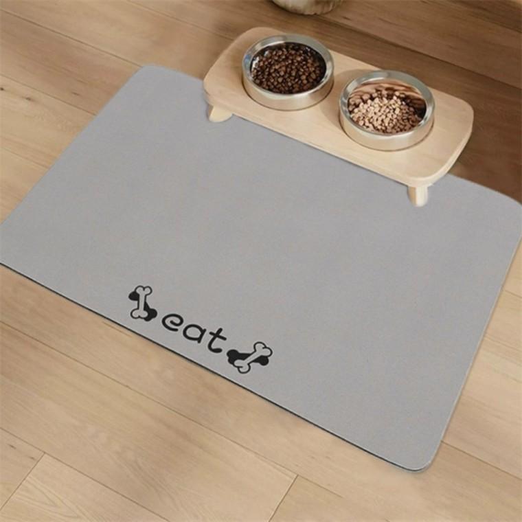 규조토 반려동물 식기매트 50x40cm 뼈다귀 그레이 고양이규조토식기매트 애견규조토식기매트 강아지식기매