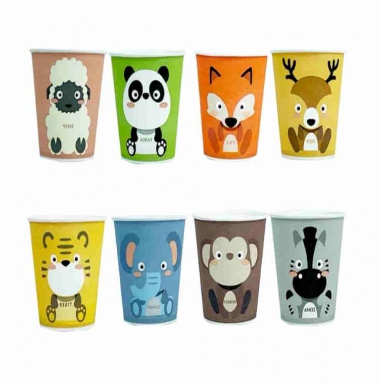 동물종이컵 184ml 250p 파티용종이컵 어린이용컵 종이컵용기 커피종이컵
