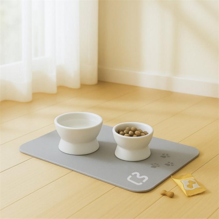 규조토 반려동물 식기매트 40x30cm 부엉이 그레이 고양이규조토식기매트 고양이규조토매트 강아지식기매트