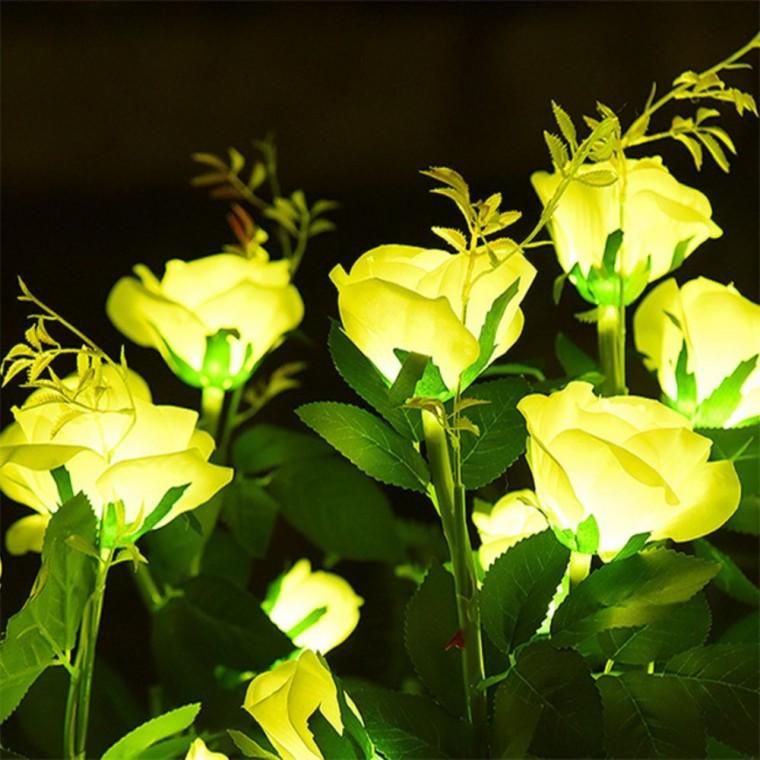 LED 태양광 정원 꽃조명 노란장미 정원꾸미기인테리어소품짐승들 led야외조명등 인테리어조명등