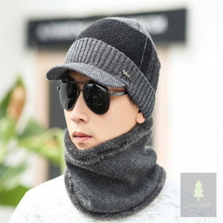 넥워머 니트 챙모자 그레이 남성용 목보온대 오토바이넥워머 남자넥워머모자