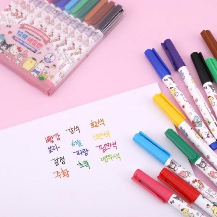 12색 네임펜 컬러 사인펜 문구세트