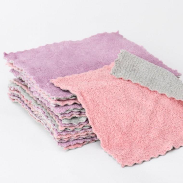 10개 23cm 색상랜덤 벨벳 극세사 주방 행주 걸레 물기 제거 그릇 접시 물 닦이 청소 기름