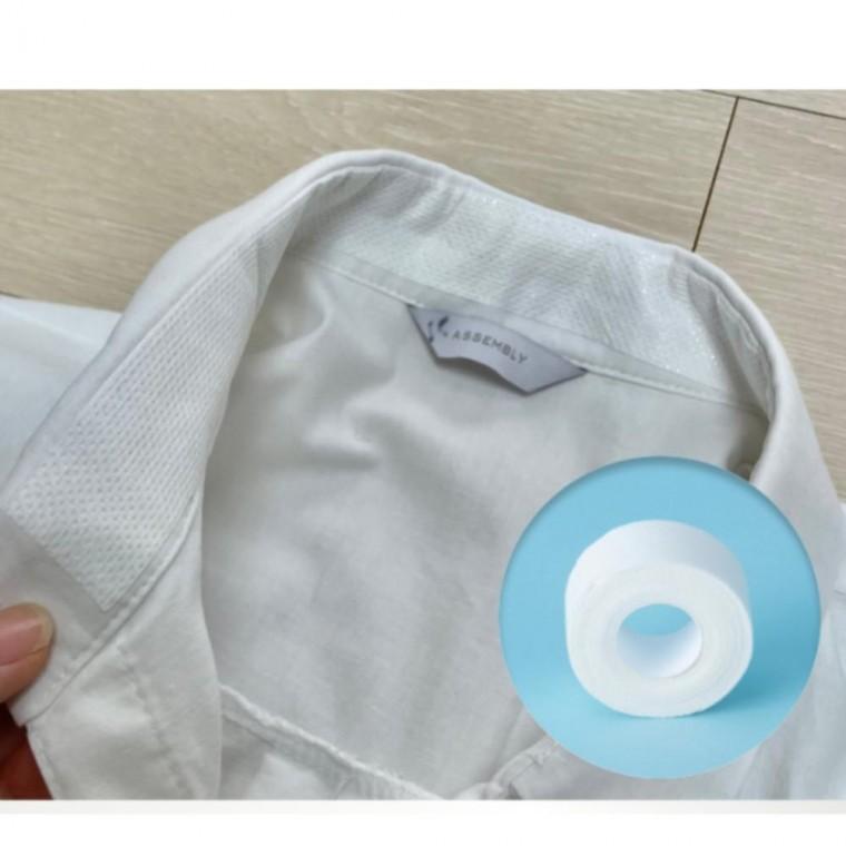 1롤 셔츠 카라 목깃 목때 오염 방지 패드 테이프 뒷목 땀패드 황변 예방 손목깃 의류 넥카라