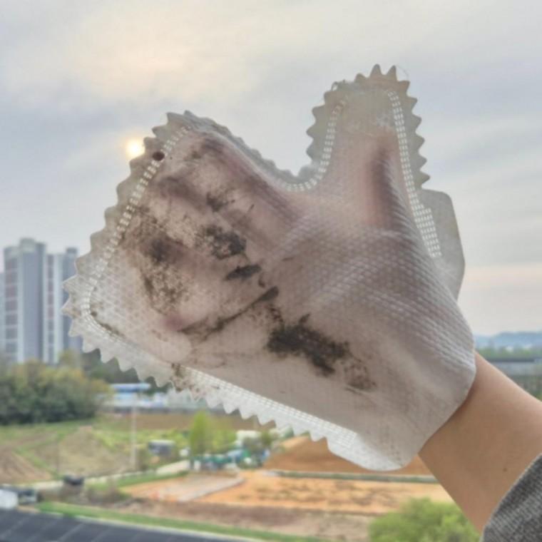 10매 부직포 일회용 청소 장갑 실내 집 자동차 먼지 제거 손 걸레 정전기 장갑 청소포