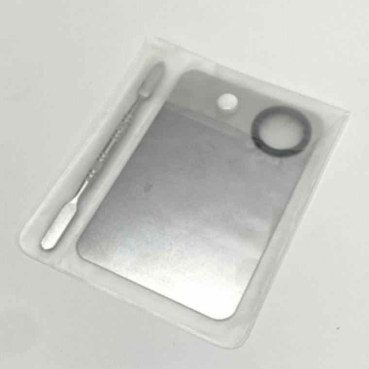 1개 15x10 스텐 화장품 파데 믹싱 팔레트 혼합 파레트 반지 손가락 걸이 메이크업 판