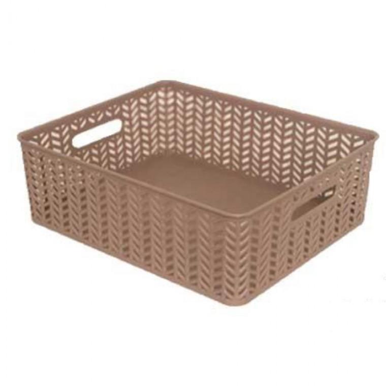 헤링본 패턴 직사각 수납 바스켓 33x42x13