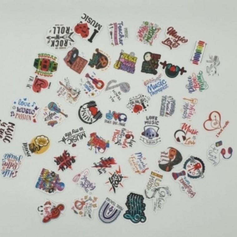 50개세트 뮤직 장식 꾸미기 스티커 모음 악기 캐리어 노트북 방수 씰 데코 스티커