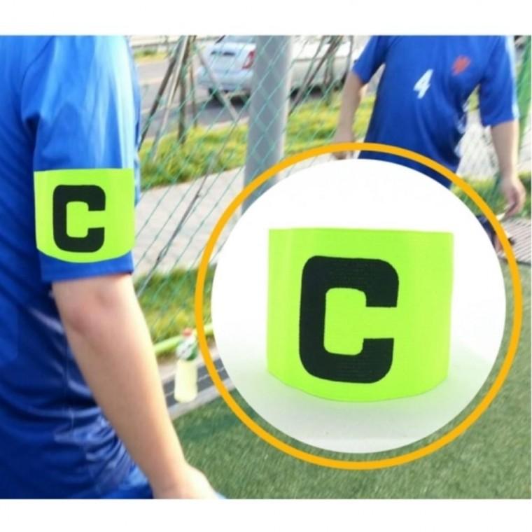 1개 그린 풋살 팀장 팔뚝 완장 축구 주장 표시 캡틴 마크 암밴드 스판 찍찍이 패드