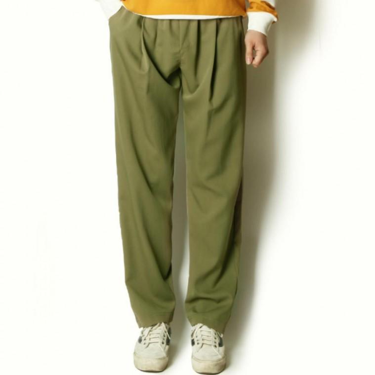 남성 핀턱 밴딩 와이드 여름 데일리 슬랙스 바지 팬츠