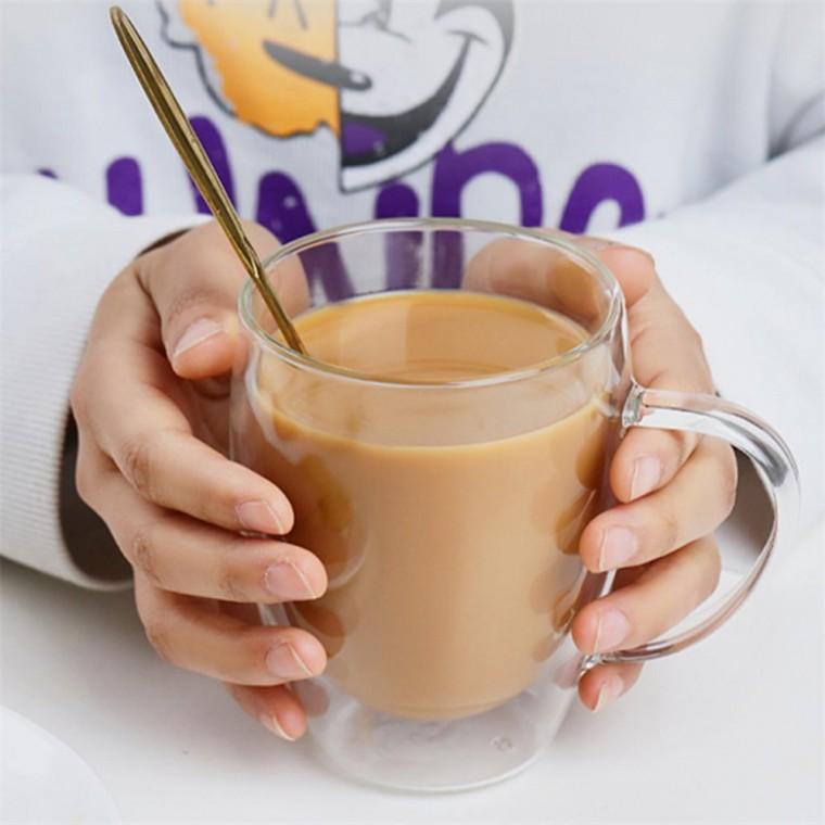 내열 이중 유리컵 350ml 홈카페용품 투명찻잔 카페유리잔