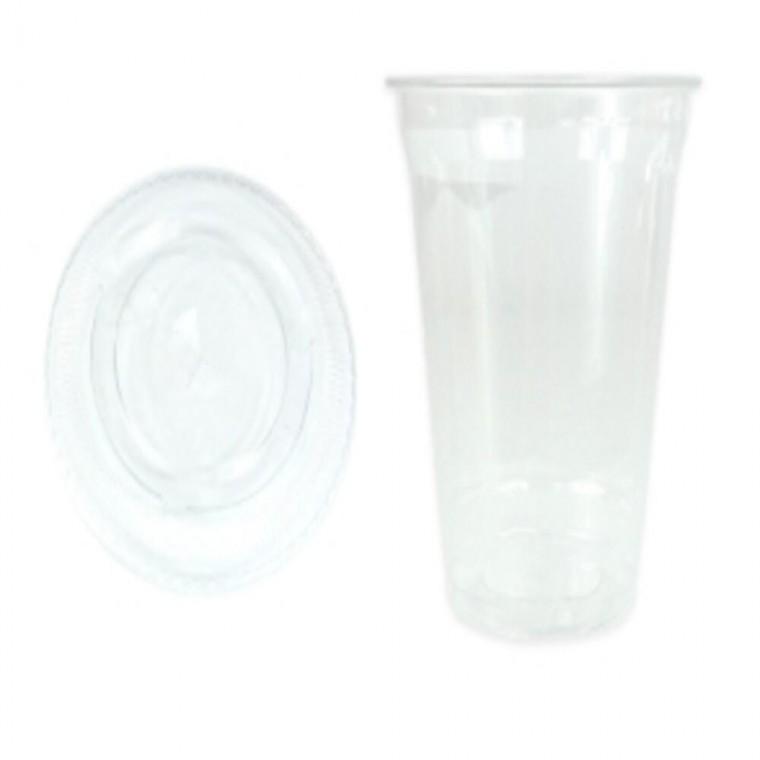 일회용 투명컵 473ml 평판뚜껑 100개 일회용커피컵 테이크아웃컵세트 카페테이크아웃컵